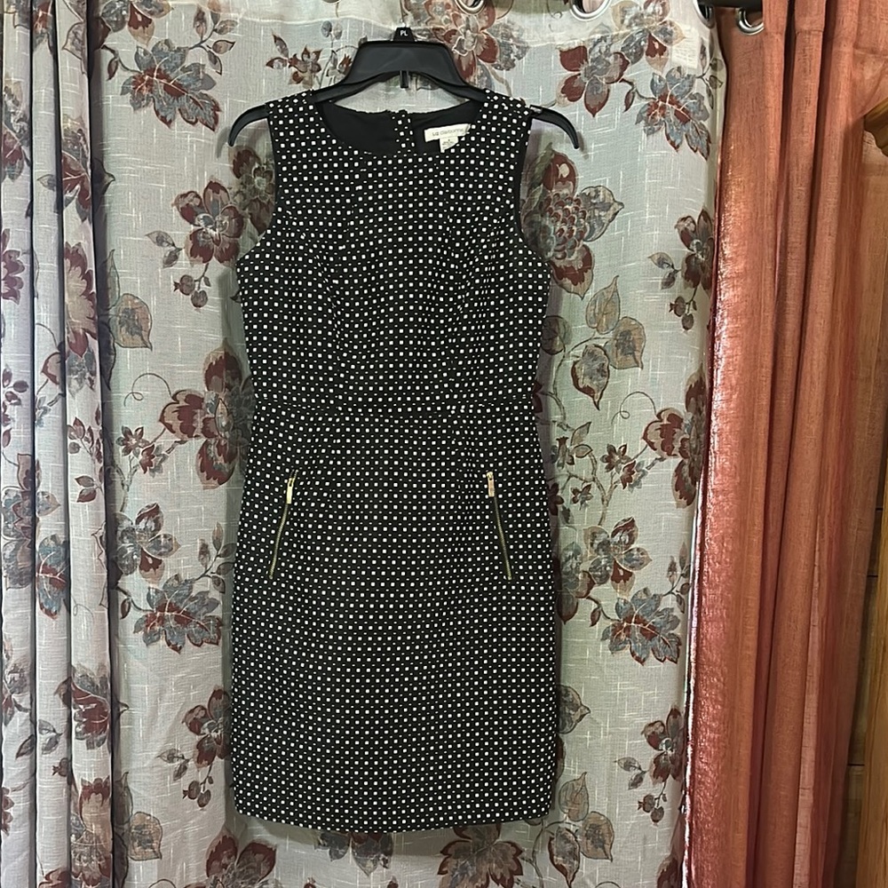 Liz Claiborne Black and White Sheath Mini Dress